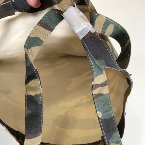 J. Crew Camouflage Logo Cotton Everyday Tote - Picture 6 of 9